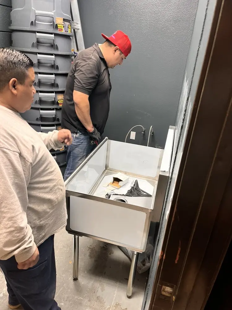Commercial plumbing and sink installation in East Parish